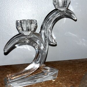 Duiske Glass Duo Candlestick, heavy and reflective